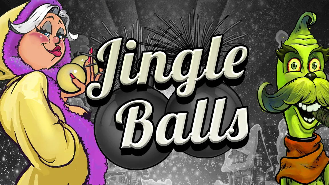 The promotional header for Jingle Balls, an online slot game on Betty.ca.