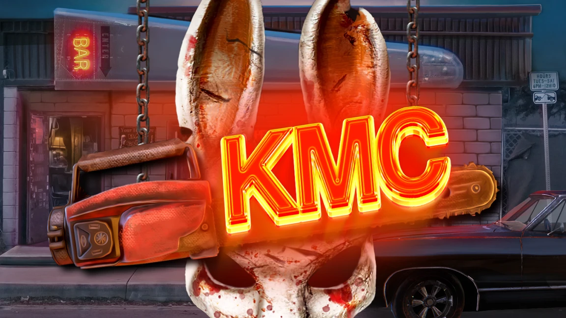 The promotional header for Kiss My Chainsaw, an online slot game on Betty.ca.