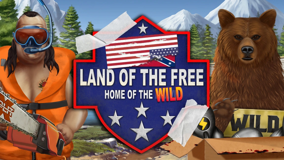 The promotional header for Land of the Free, an online slot game on Betty.ca.