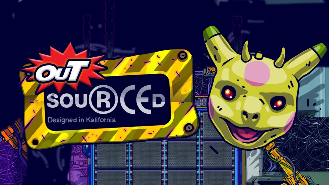 The promotional header for Outsourced, an online slot game on Betty.ca.