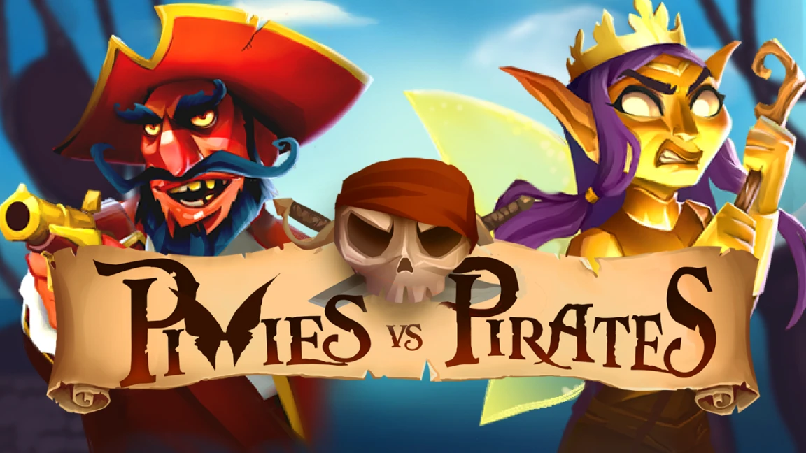 The promotional header for Pixies vs Pirates, an online slot game on Betty.ca.