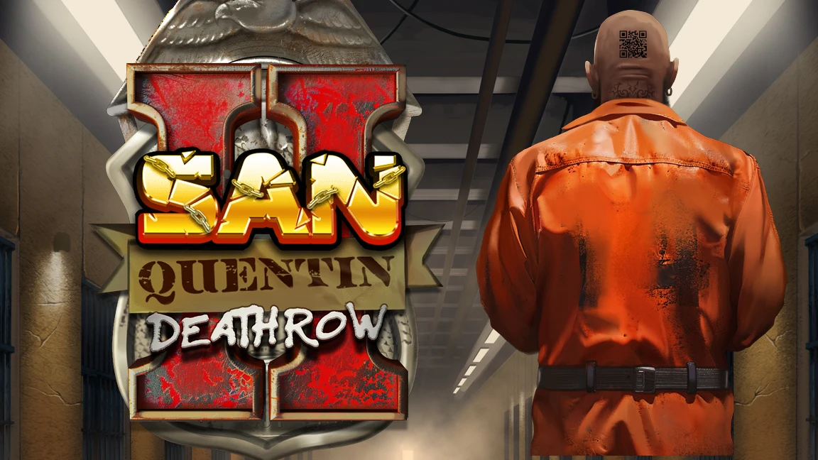 The promotional header for San Quentin 2, an online slot game on Betty.ca.