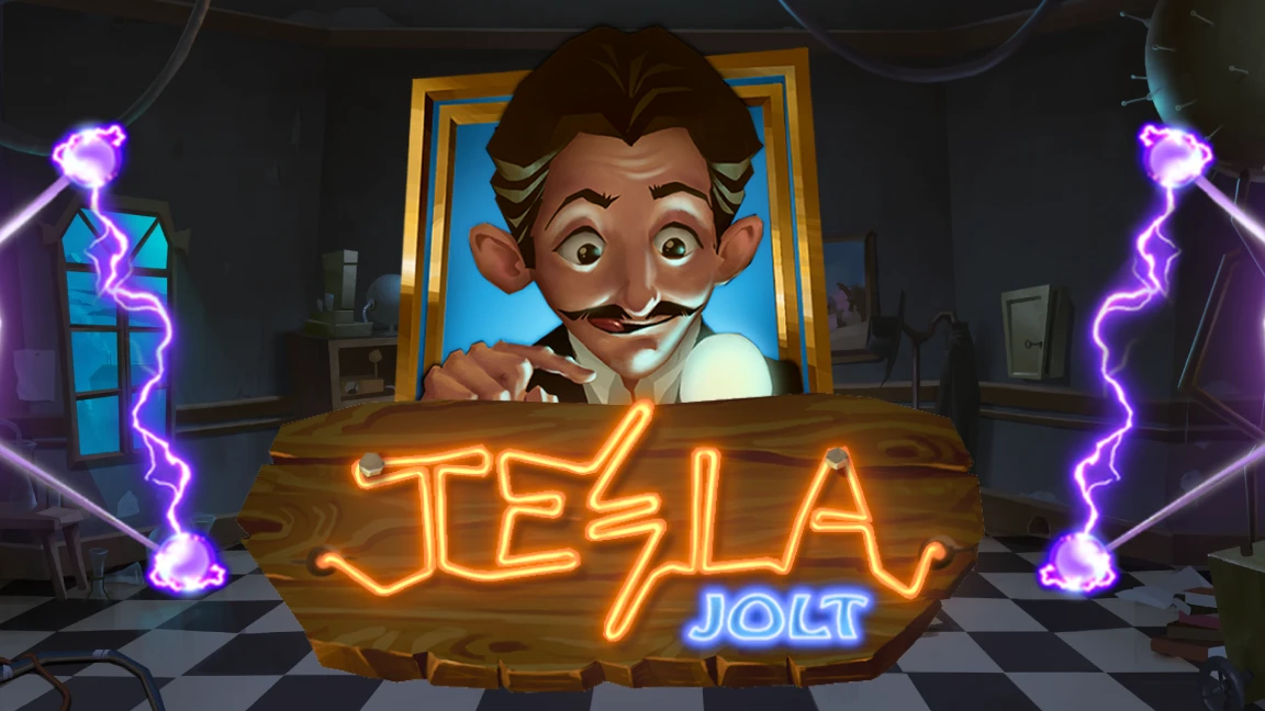 The promotional header for Tesla Jolt, an online slot game on Betty.ca.