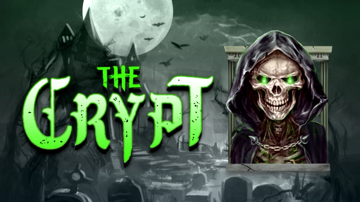 The promotional header for The Crypt, an online slot game on Betty.ca.
