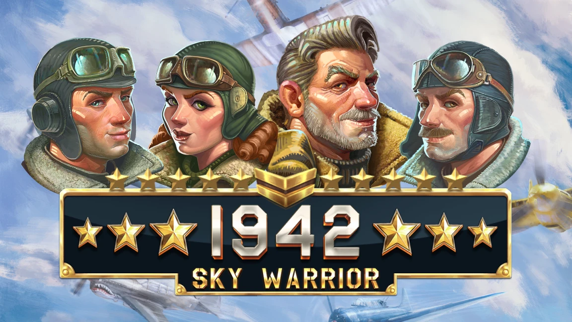 The promotional header for 1942 Sky Warrior, an online slot game on Betty.ca.