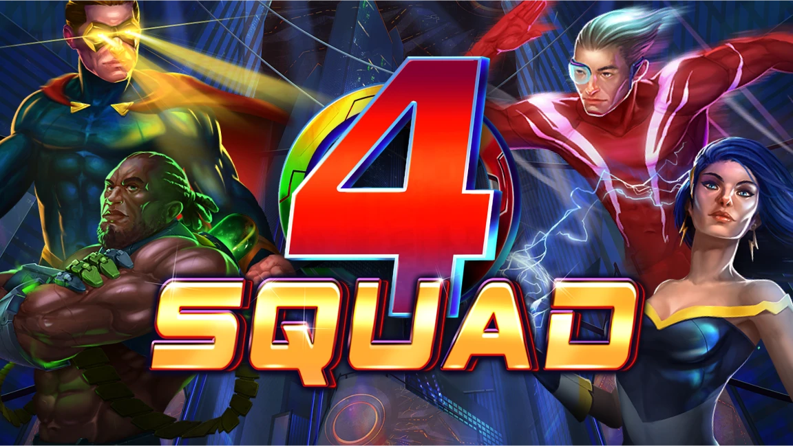 The promotional header for 4Squad, an online slot game on Betty.ca.