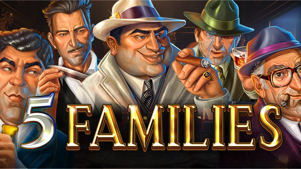 The promotional header for 5 Families, an online slot game on Betty.ca.
