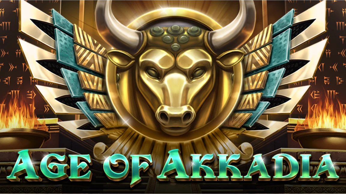 The promotional header for Age of Akkadia, an online slot game on Betty.ca.