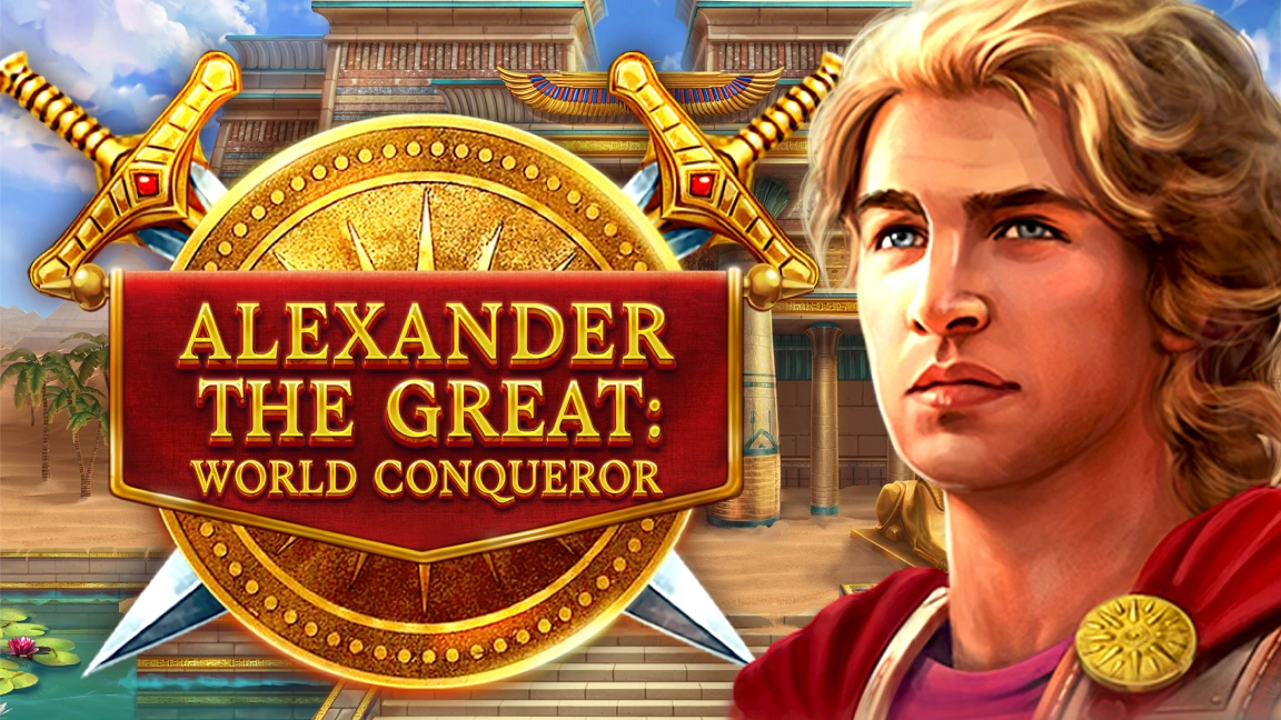 The promotional header for Alexander The Great: World Conqueror, an online slot game on Betty.ca.
