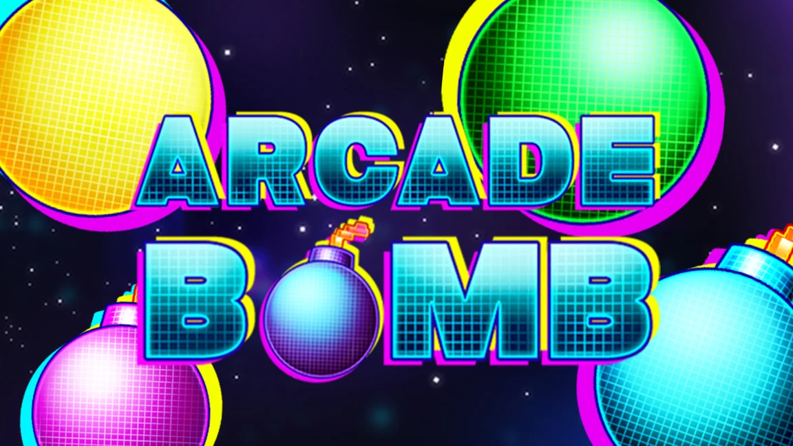 The promotional header for Arcade Bomb, an online slot game on Betty.ca.