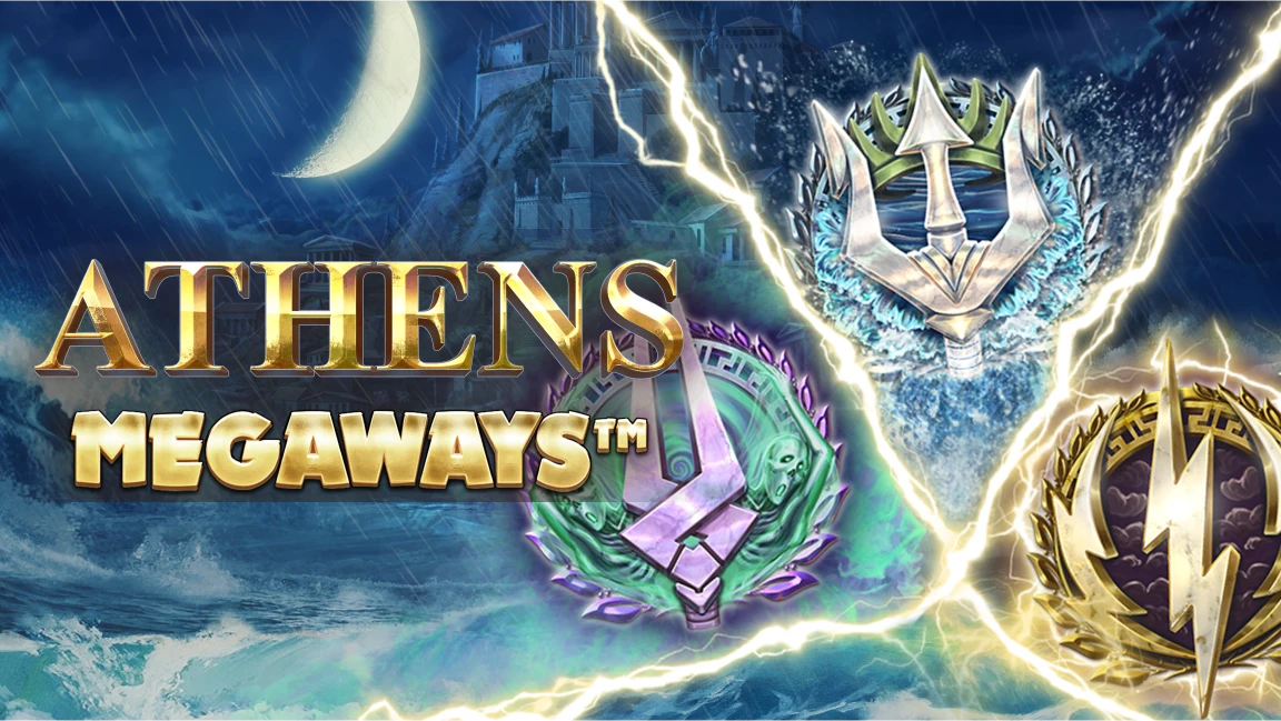The promotional header for Athens MegaWays™, an online slot game on Betty.ca.