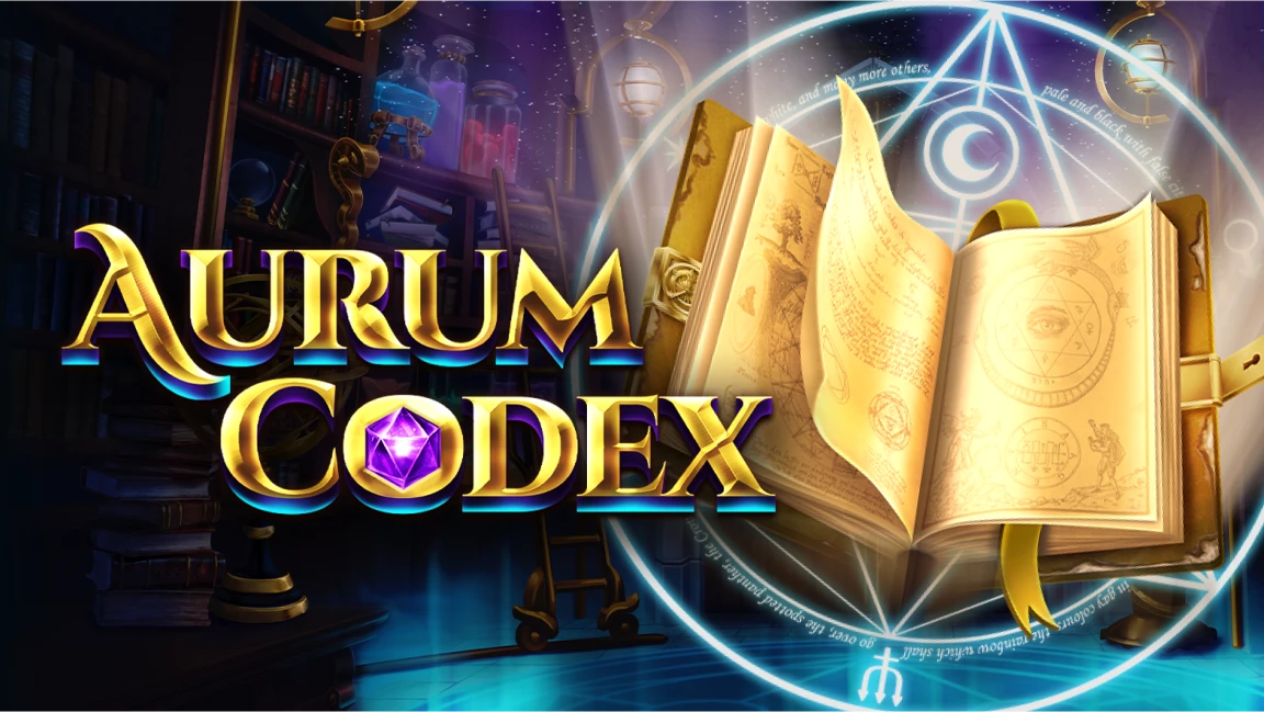 The promotional header for Aurum Codex, an online slot game on Betty.ca.