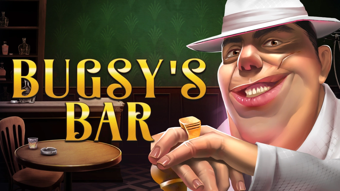 The promotional header for Bugsy's Bar, an online slot game on Betty.ca.