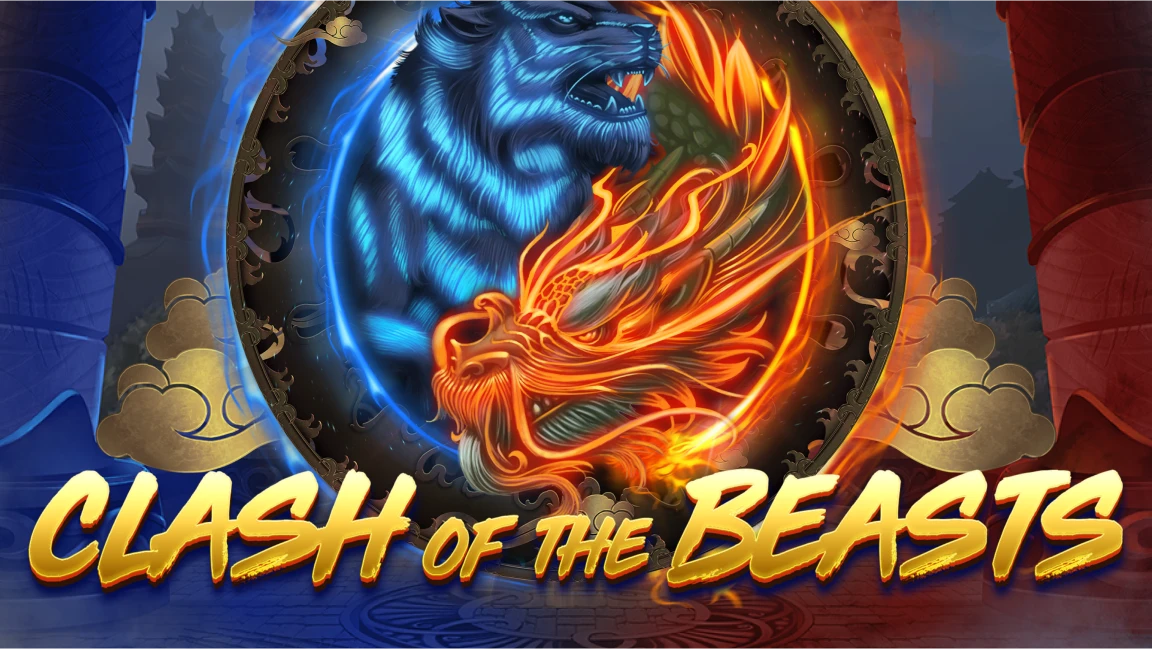 The promotional header for Clash Of The Beasts, an online slot game on Betty.ca.