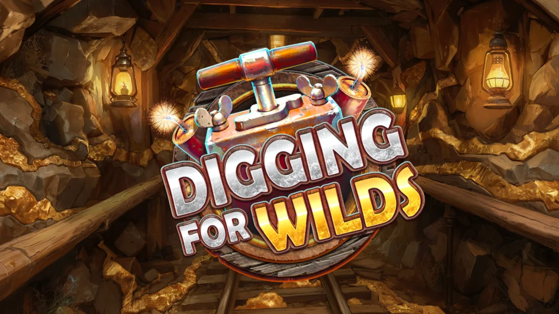The promotional header for Digging for Wilds, an online slot game on Betty.ca.