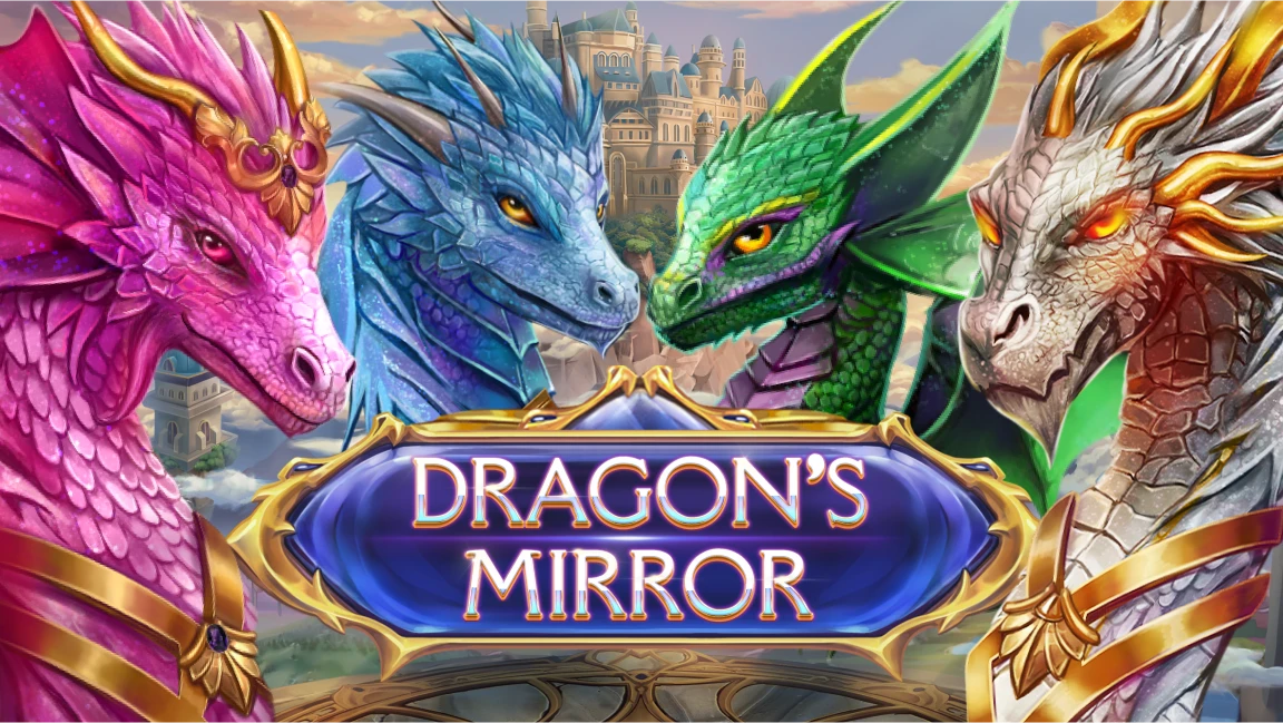 The promotional header for Dragon's Mirror, an online slot game on Betty.ca.