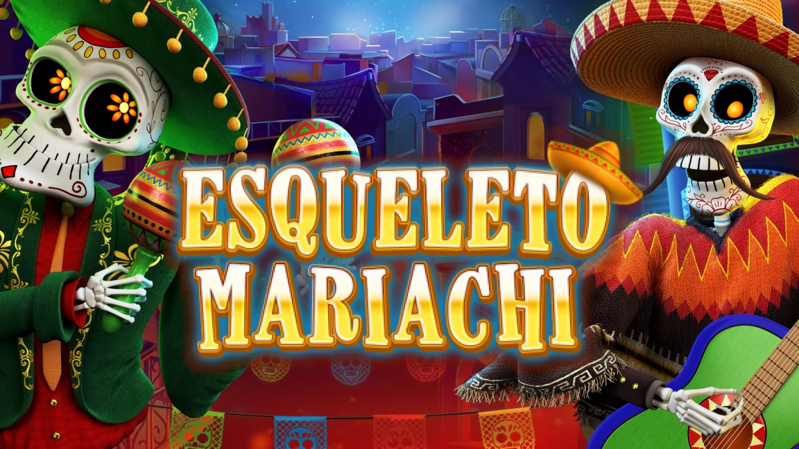 The promotional header for Esqueleto Mariachi, an online slot game on Betty.ca.