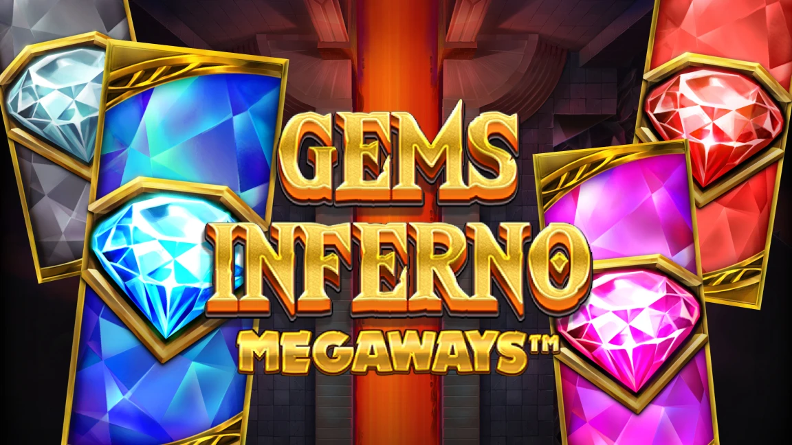 The promotional header for Gems Inferno Megaways™, an online slot game on Betty.ca.