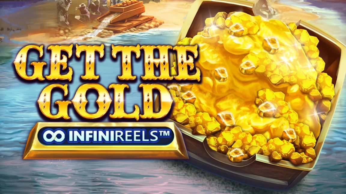 The promotional header for Get the Gold Infinireels, an online slot game on Betty.ca.