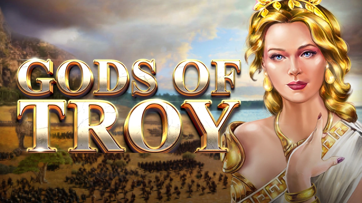 The promotional header for Gods of Troy, an online slot game on Betty.ca.