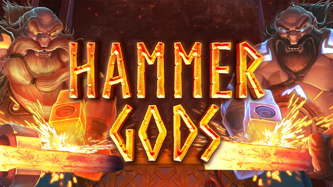 The promotional header for Hammer Gods, an online slot game on Betty.ca.