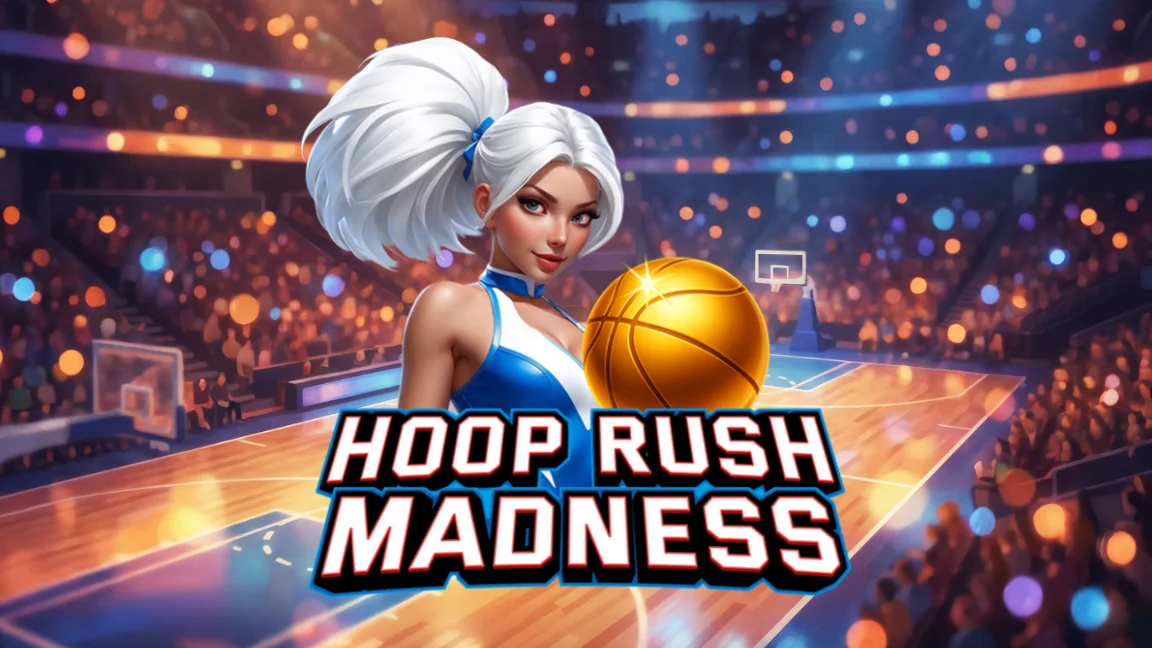 The promotional header for Hoop Rush Madness, an online slot game on Betty.ca.