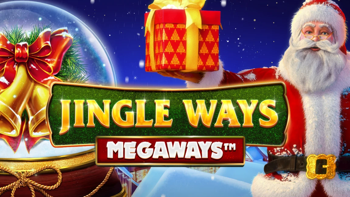 The promotional header for Jingle Ways Megaways, an online slot game on Betty.ca.