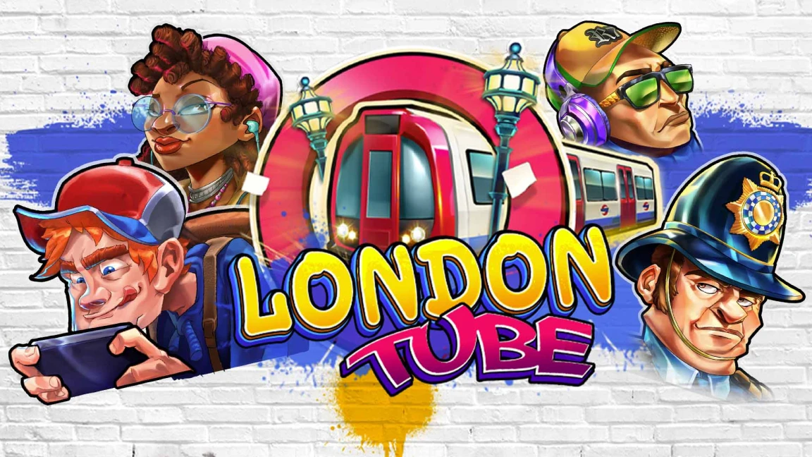 The promotional header for London Tube, an online slot game on Betty.ca.