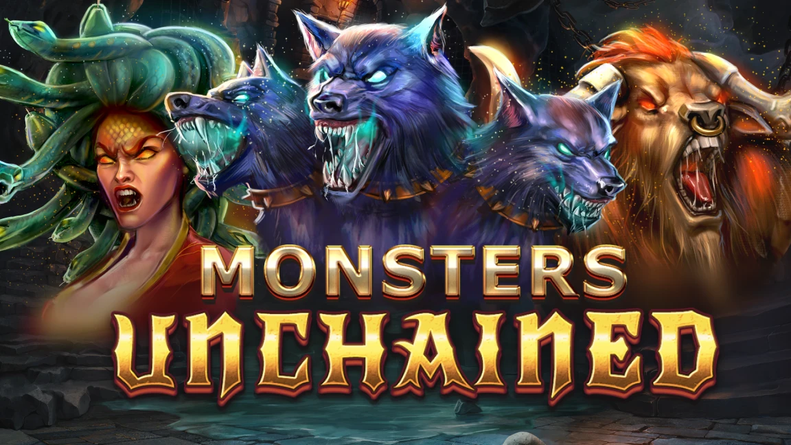 The promotional header for Monsters Unchained, an online slot game on Betty.ca.