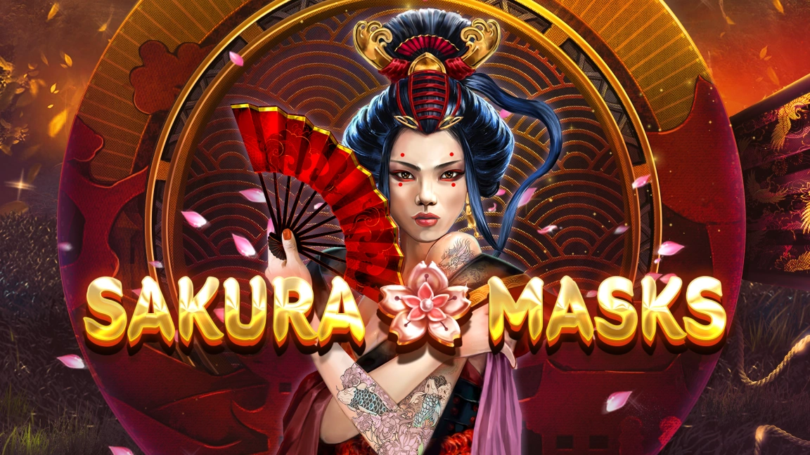 The promotional header for Sakura Masks, an online slot game on Betty.ca.