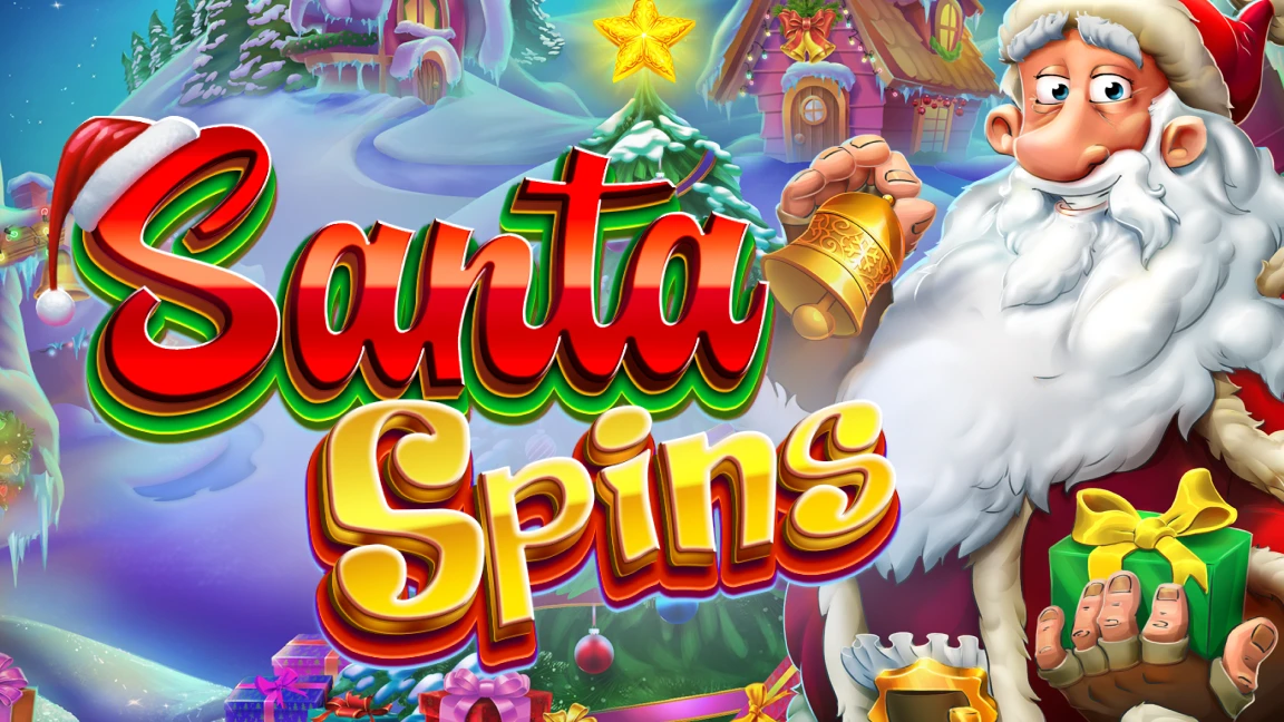 The promotional header for Santa Spins, an online slot game on Betty.ca.