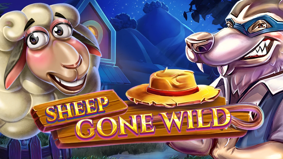 The promotional header for Sheep Gone Wild, an online slot game on Betty.ca.