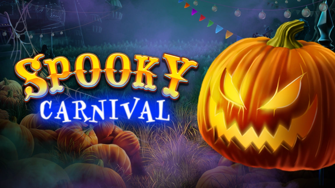 The promotional header for Spooky Carnival, an online slot game on Betty.ca.