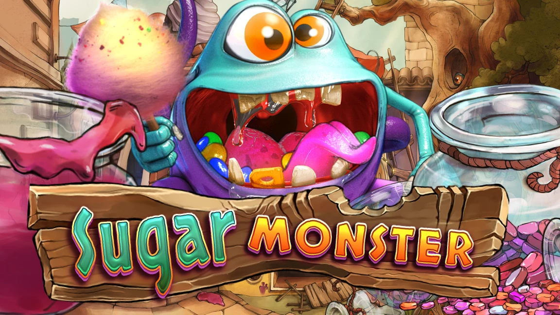 The promotional header for Sugar Monster, an online slot game on Betty.ca.