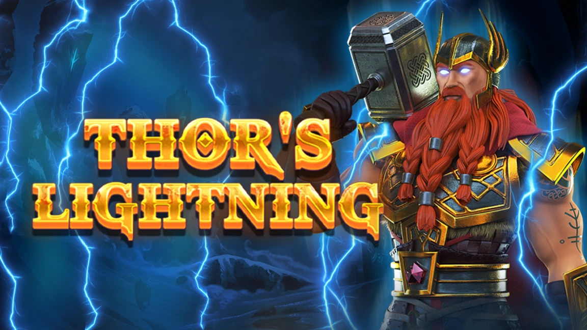 The promotional header for Thor's Lightning, an online slot game on Betty.ca.