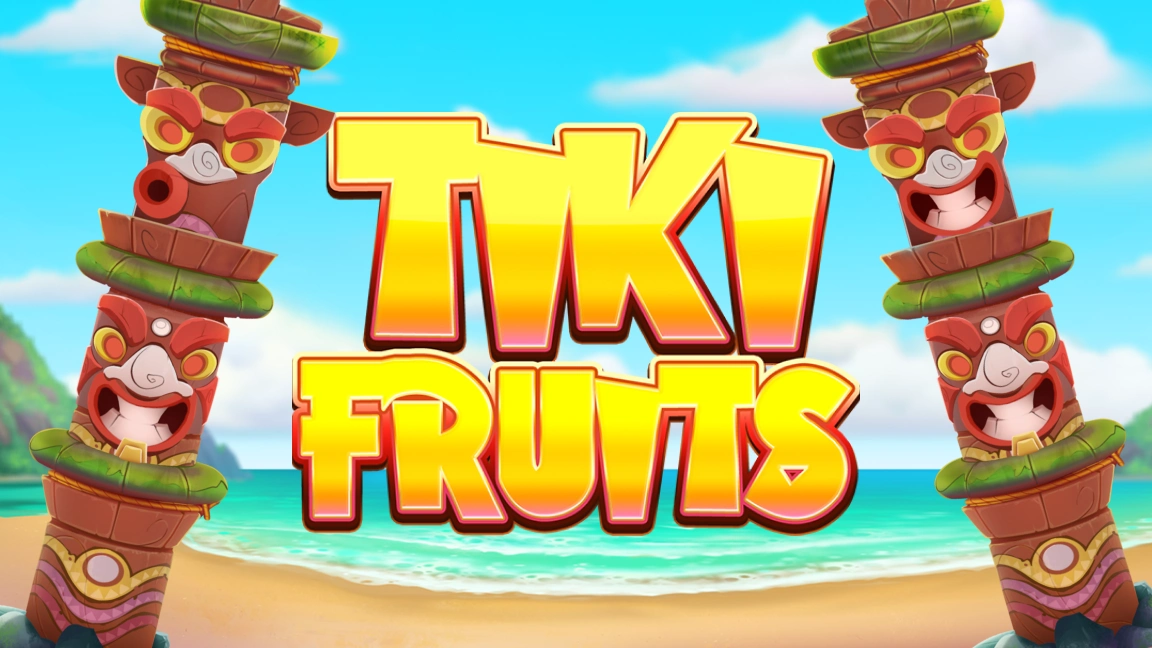 The promotional header for Tiki Fruits, an online slot game on Betty.ca.