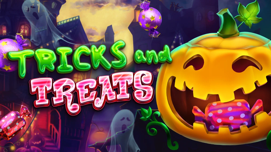 The promotional header for Tricks and Treats, an online slot game on Betty.ca.