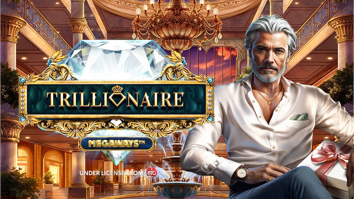 The promotional header for Trillionaire Megaways, an online slot game on Betty.ca.