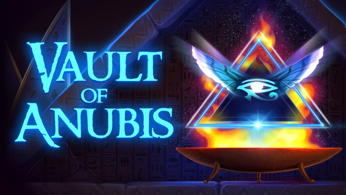 The promotional header for Vault Of Anubis, an online slot game on Betty.ca.