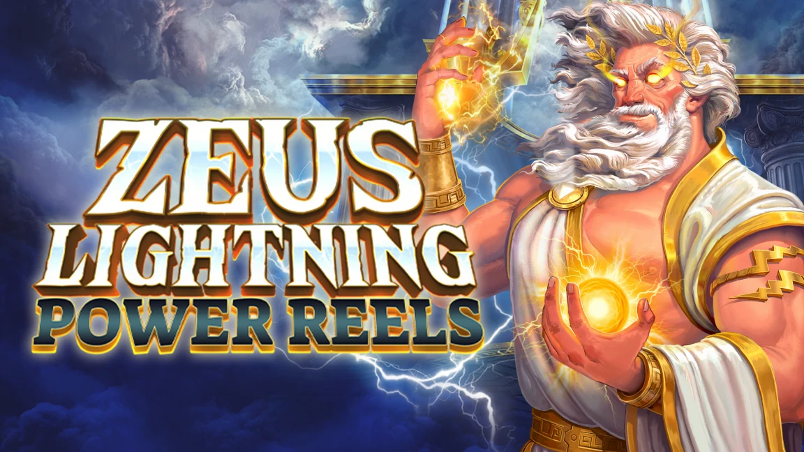 The promotional header for Zeus Lightning Power Reels, an online slot game on Betty.ca.