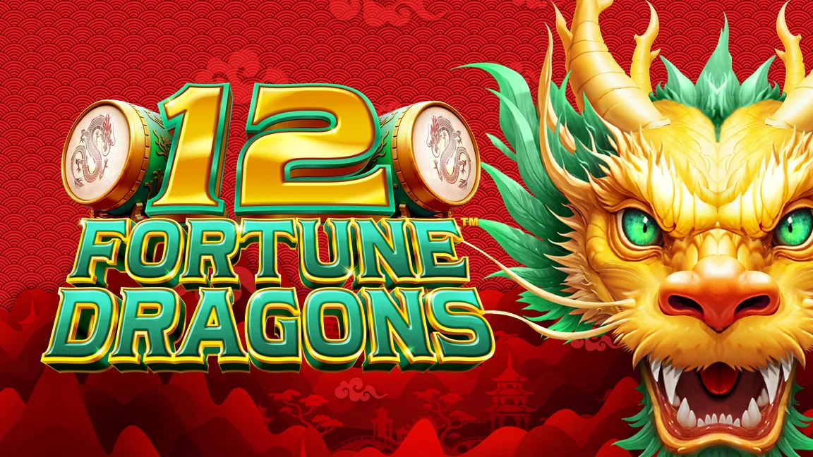 The promotional header for 12 Fortune Dragons, an online slot game on Betty.ca.