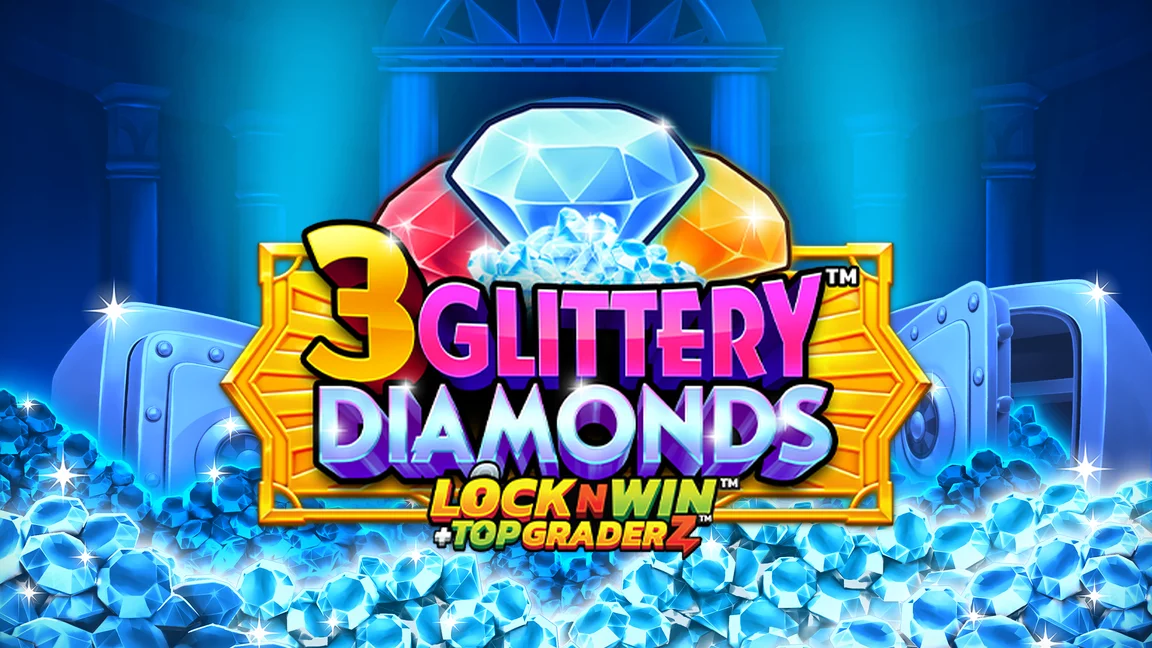 The promotional header for 3 Glittery Diamonds™, an online slot game on Betty.ca.