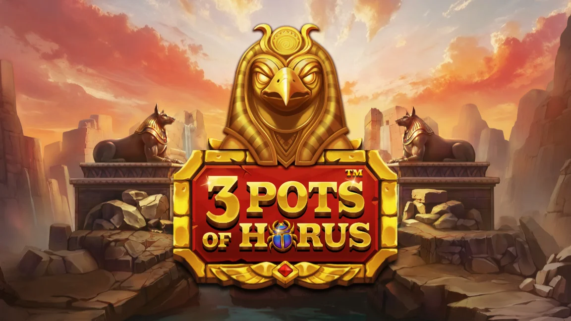 The promotional header for 3 Pots of Horus™, an online slot game on Betty.ca.
