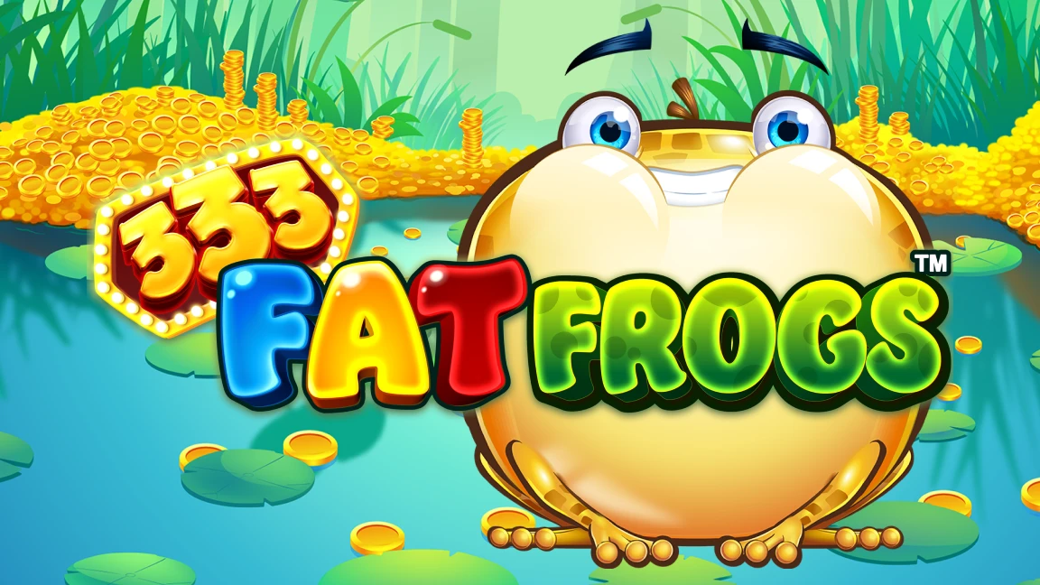 The promotional header for 333 Fat Frogs™ POWER COMBO™, an online slot game on Betty.ca.