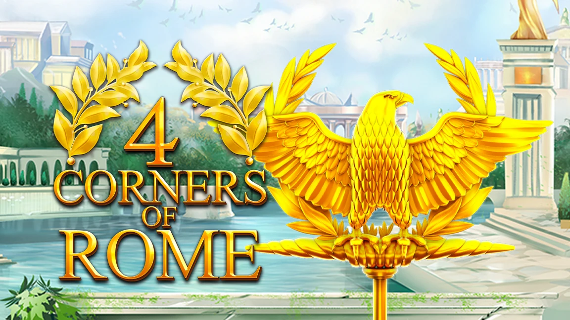 The promotional header for 4 Corners Of Rome, an online slot game on Betty.ca.