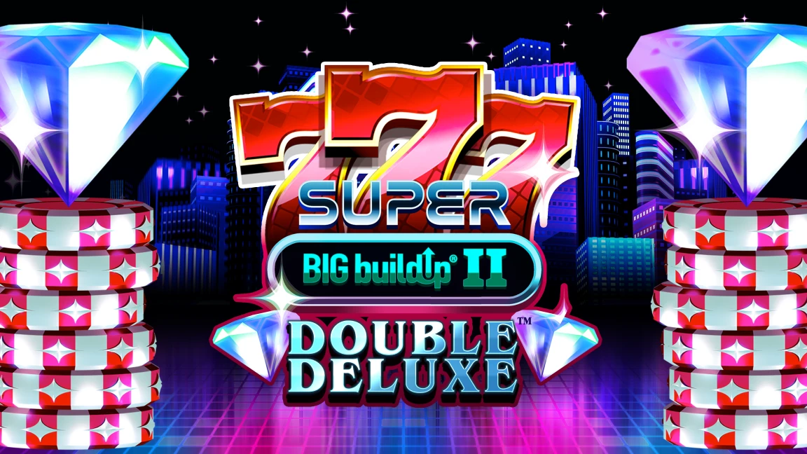 The promotional header for 777 Super BIG BuildUp II Double Deluxe, an online slot game on Betty.ca.