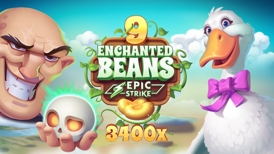 The promotional header for 9 Enchanted Beans, an online slot game on Betty.ca.