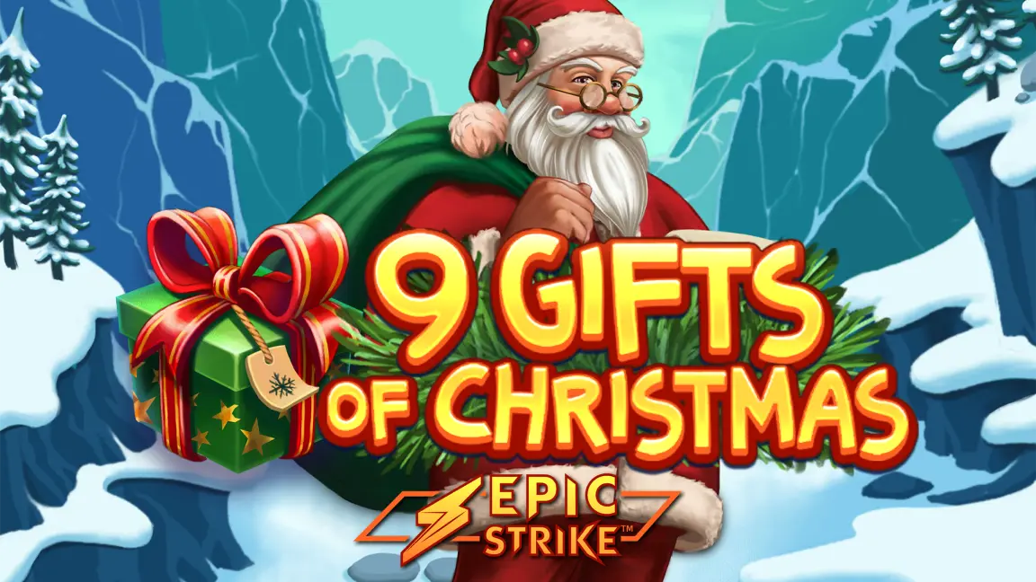 The promotional header for 9 Gifts Of Christmas, an online slot game on Betty.ca.