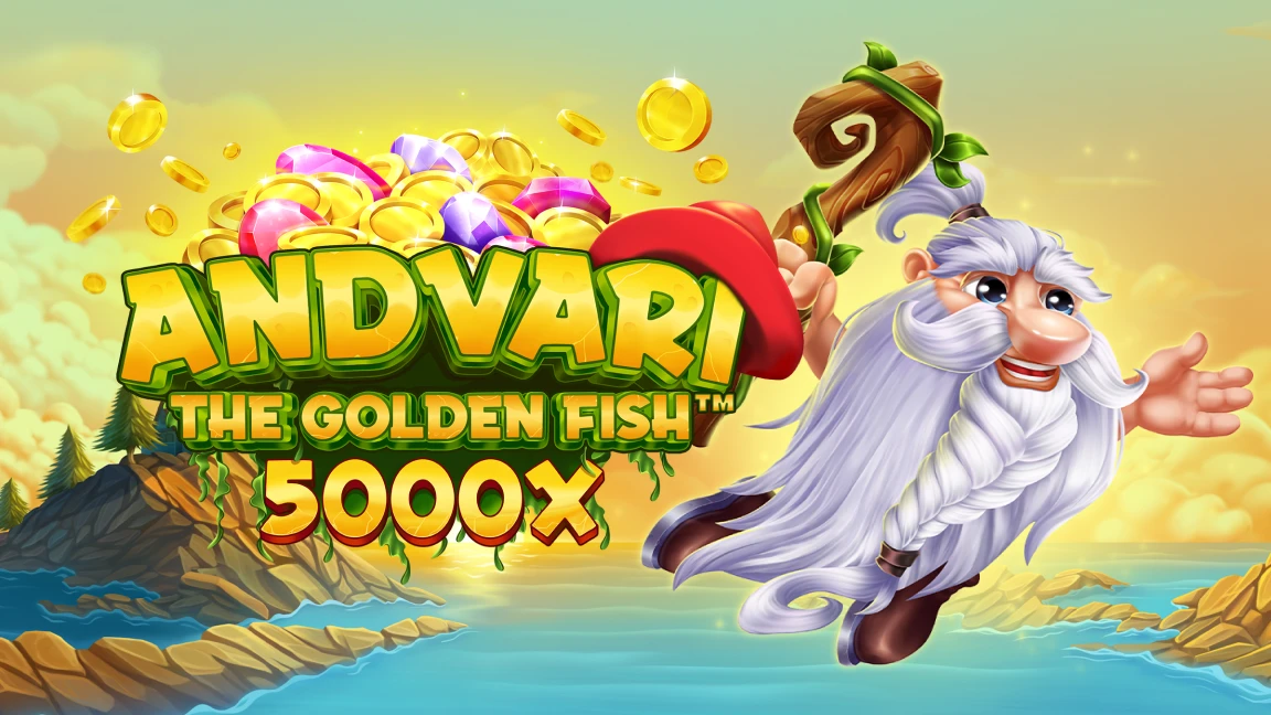 The promotional header for ANDVARI THE GOLDEN FISH™, an online slot game on Betty.ca.