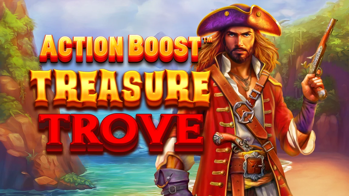 The promotional header for Action Boost™ Treasure Trove™, an online slot game on Betty.ca.